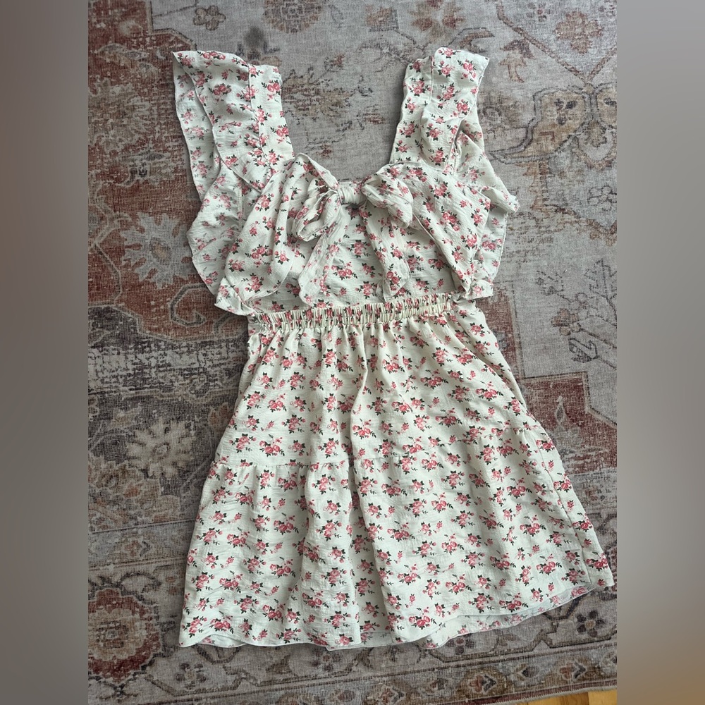 Floral Pink Ruffle Dress - Picture 5 of 5